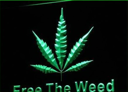 Free The Weed Hemp Marijuana Bar Neon Light Sign